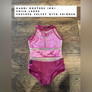 Pink Crushed Velvet Leotard with Shimmer